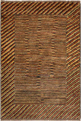 handmade Modern Gabbeh Blue Green Hand Knotted RECTANGLE 100% WOOL area rug 3  x 5